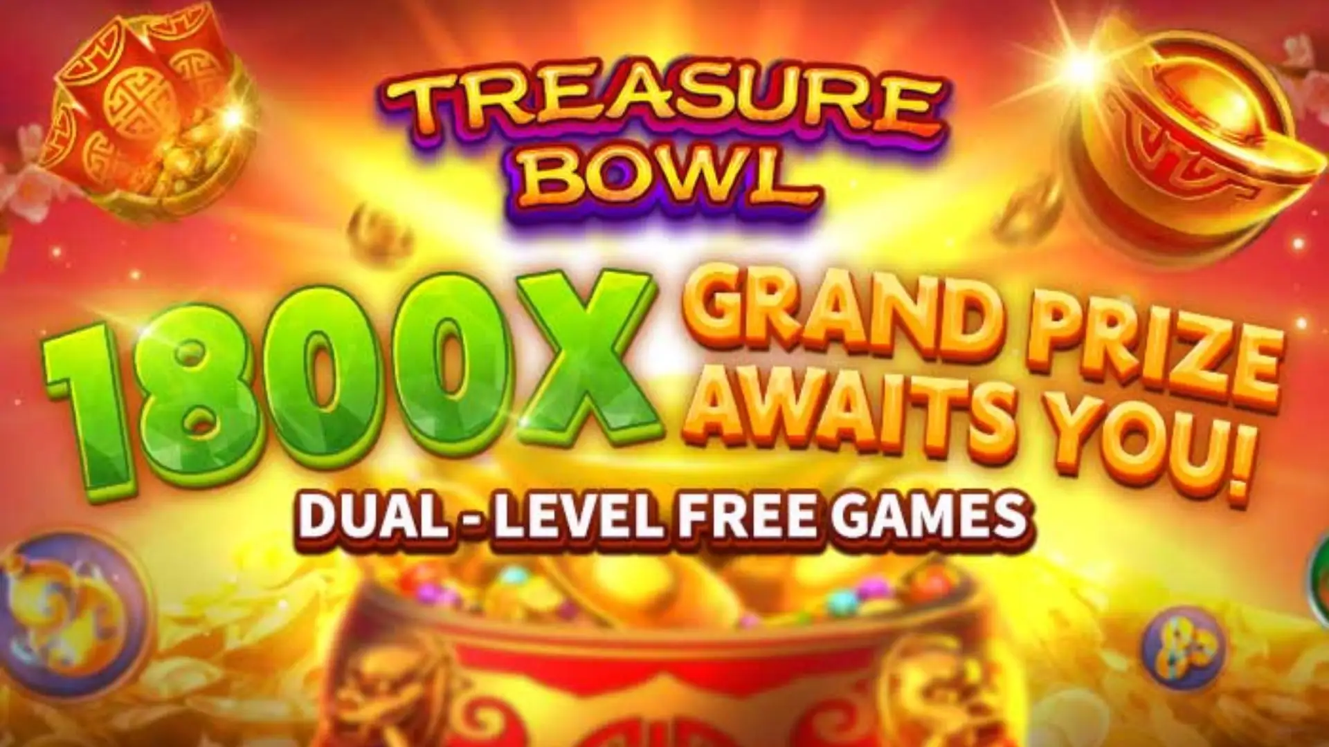 Multiplicadores Treasure Bowl fcdog - 7777x Máximo com Tigela Dourada